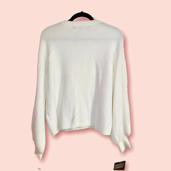 Rachel Roy fuzzy ivory felicity sweater NWT! Large - Picture 5 of 9